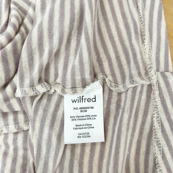 Aritzia Wilfred Striped Racerback Tank Cream Lilac Viscose Linen Relaxed Small - Picture 6 of 9